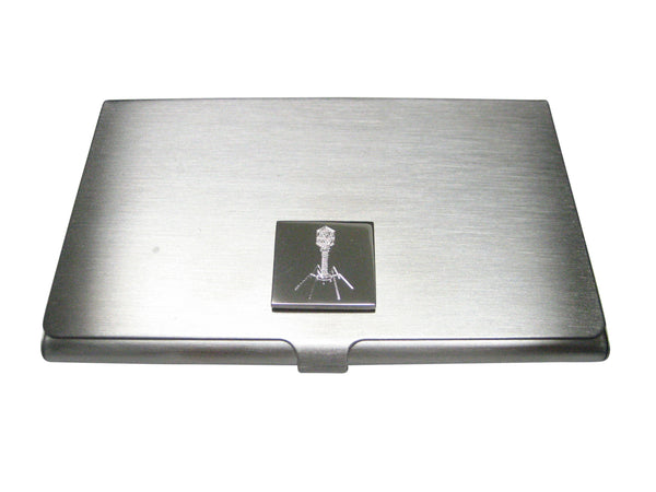 Silver Toned Etched Complex Virus Business Card Holder