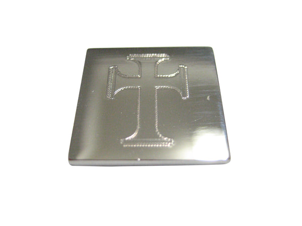 Silver Toned Etched Gothic Cross Magnet