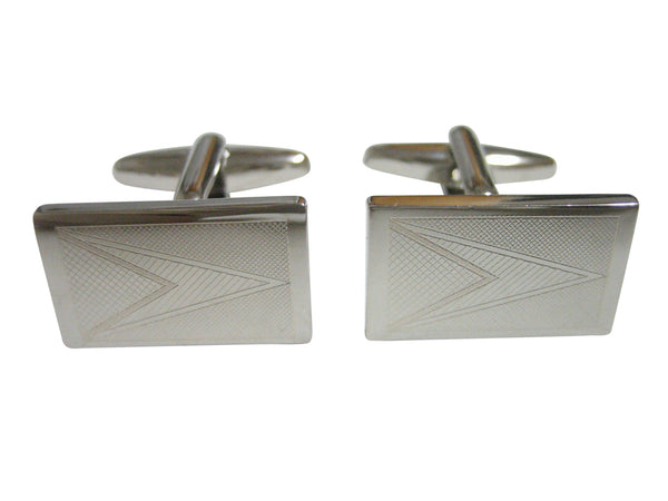 Silver Toned Etched Guyana Flag Cufflinks