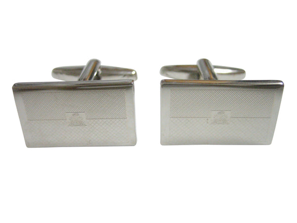 Silver Toned Etched Haiti Flag Cufflinks