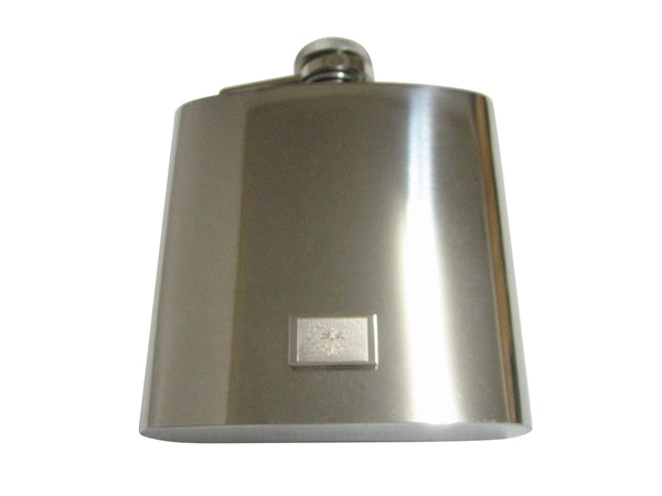 Silver Toned Etched Indiana State Flag Pendant 6oz Flask