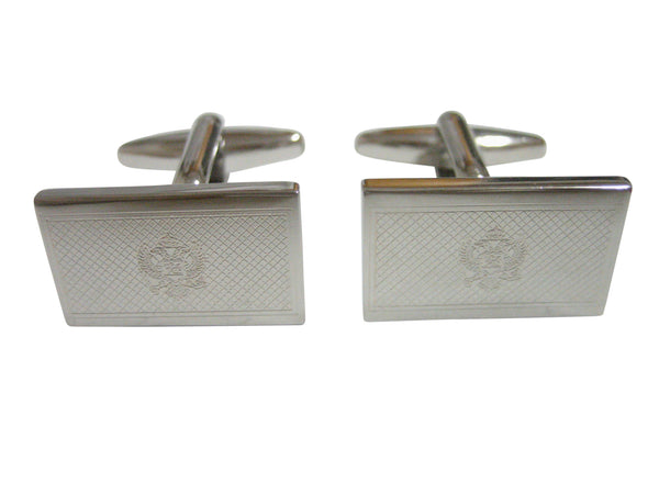 Silver Toned Etched Montenegro Flag Cufflinks