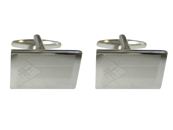 Silver Toned Etched Mozambique Flag Cufflinks