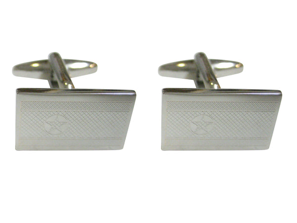 Silver Toned Etched North Korea Flag Cufflinks