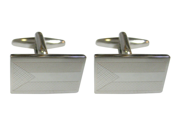 Silver Toned Etched Palestine Flag Cufflinks