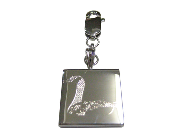 Silver Toned Etched Sitting Goose Bird Pendant Zipper Pull Charm