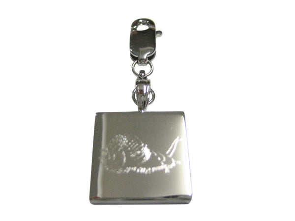 Silver Toned Etched Snail Pendant Zipper Pull Charm