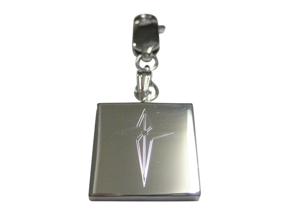 Silver Toned Etched Star of Bethlehem Pendant Zipper Pull Charm