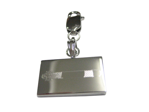 Silver Toned Etched Submarine Torpedo Pendant Zipper Pull Charm