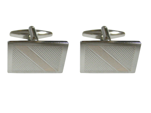 Silver Toned Etched Trinidad and Tobago Flag Cufflinks