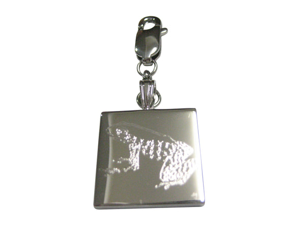 Silver Toned Etched Tropical Frog Pendant Zipper Pull Charm
