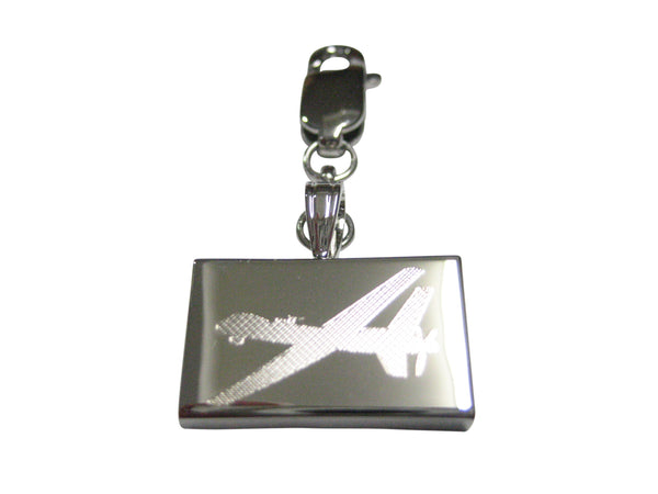 Silver Toned Etched Unmanned Aerial Vehical UAV Drone V2 Pendant Zipper Pull Charm
