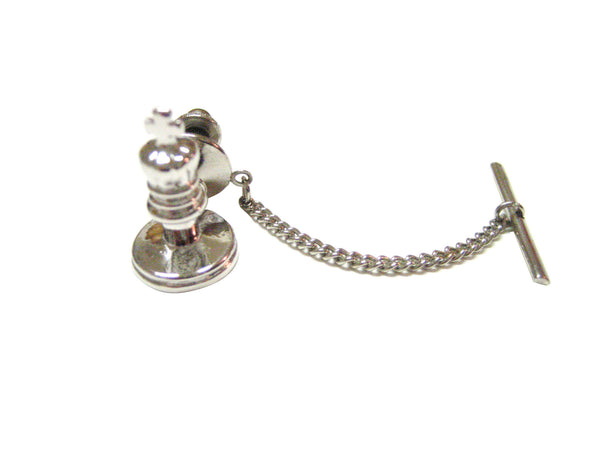 Silver Toned Chess King Piece Tie Tack