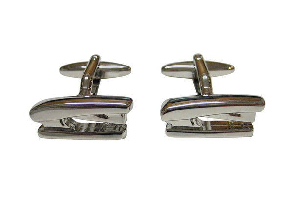 Silver Toned Stapler Cufflinks