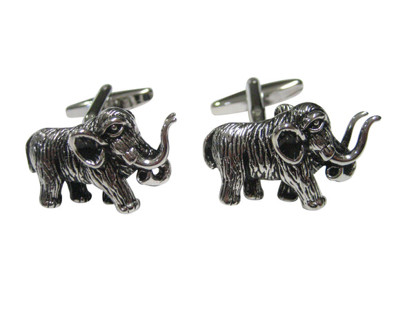 Silver Toned Woolly Mammoth Cufflinks