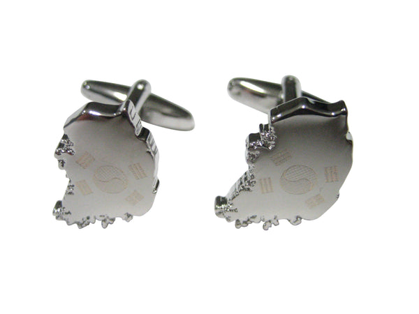 South Korea Map Shape and Flag Design Cufflinks