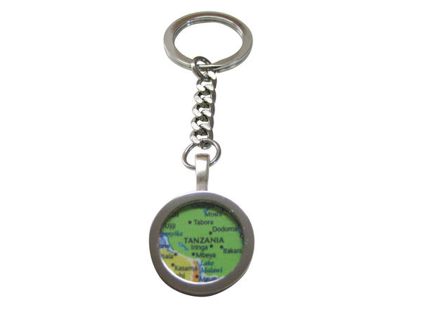 Tanzania Map Pendant Keychain