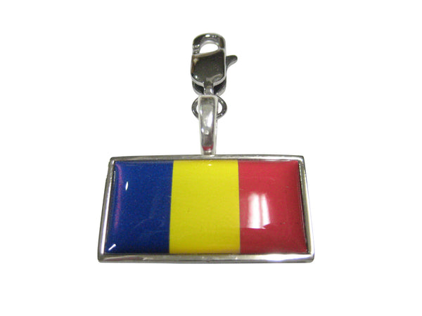 Thin Bordered Chad Flag Pendant Zipper Pull Charm