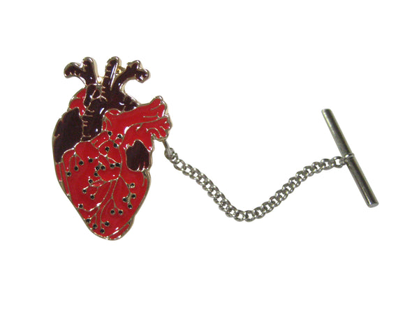 Two Toned Flat Anatomical Heart Tie Tack