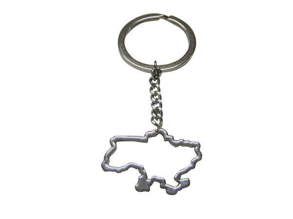 Ukraine Map Outline Keychain